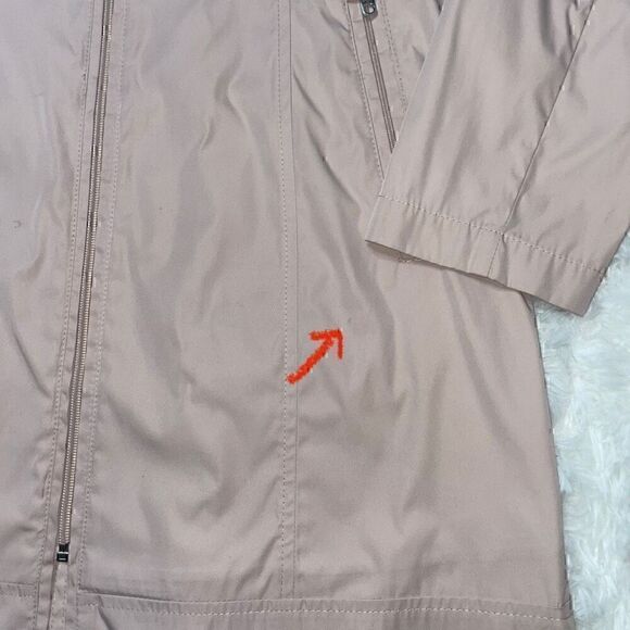 Cole Haan Pink Coat Trench Jacket Rain Womens Size M Pockets Cinch Waist - Picture 11 of 16